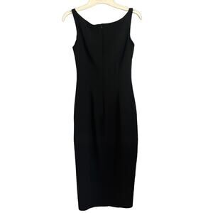 Tahari Long Black Evening Gown Dress with Slit Size 2